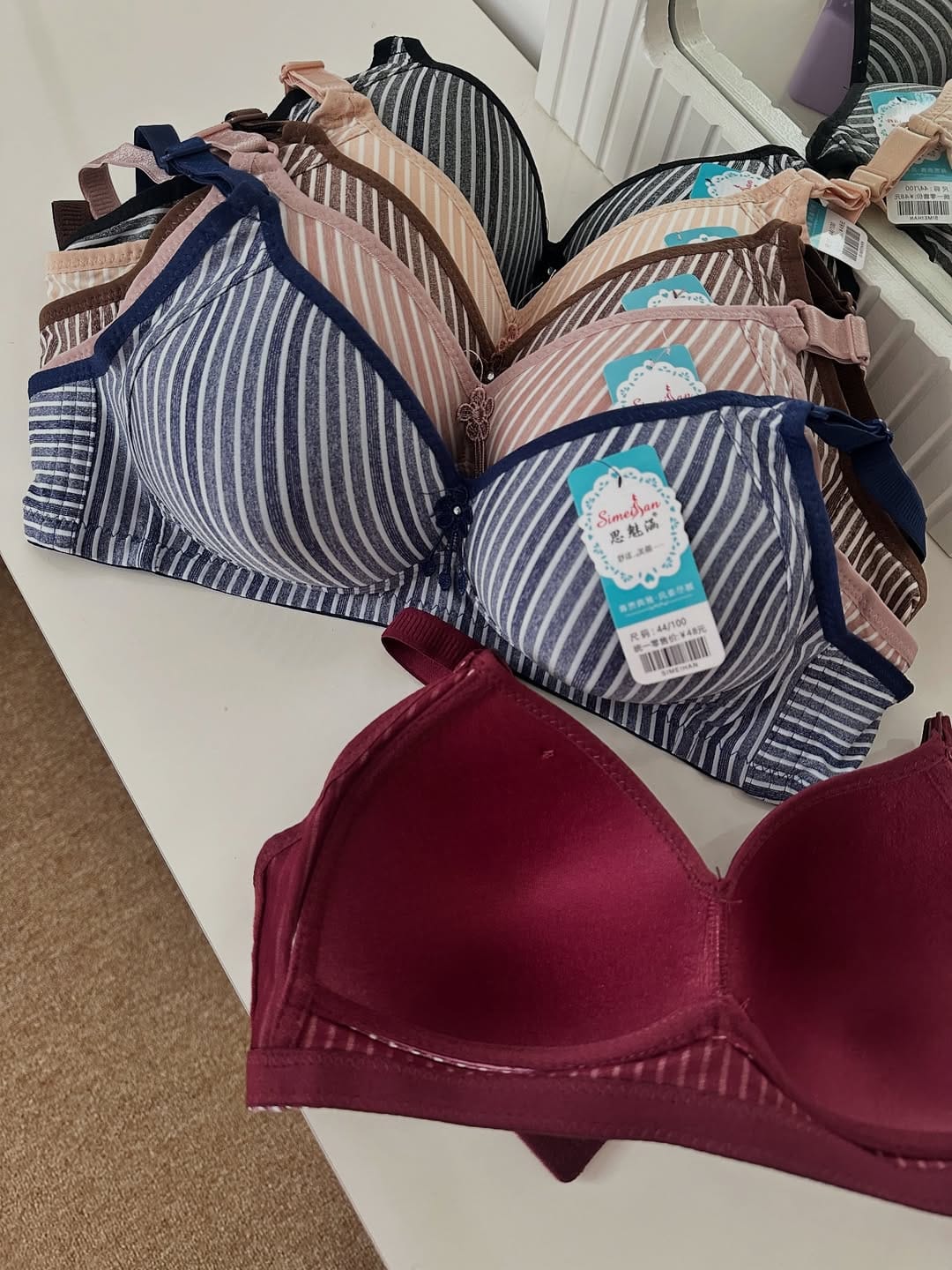 (38-44)Full Coverage Thin Padded Non Wired Bra(083)