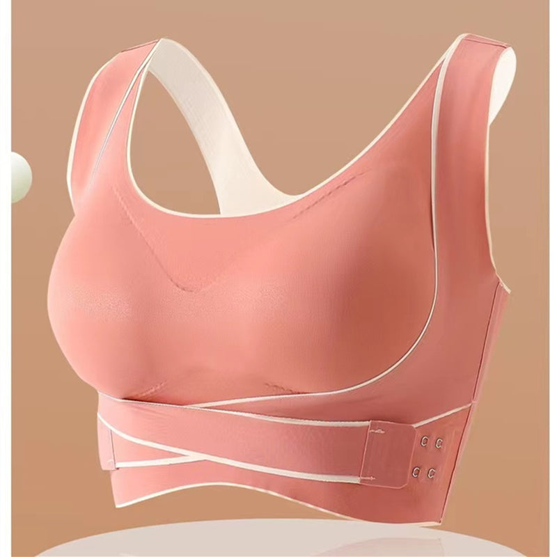 (36-46) Women's Shockproof Gathering Anti-sagging Beautiful Back Fitness Yoga Vest No Steel Ring Bra (055)
