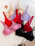 (38-42)C Cup Lacy Under Wire Soft Pad Bra