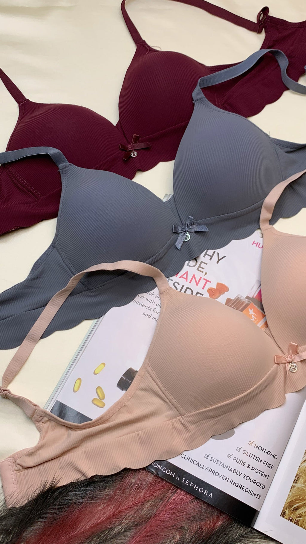(32-38)b size Daily wear Thin-Pad Non-Wired Seamless Bra (163)