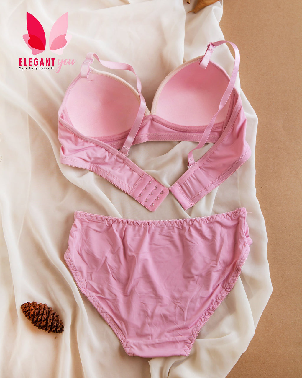 (32-38)B Seamless Thin-Pad Non-Wire Bra & Panty Pair(146)