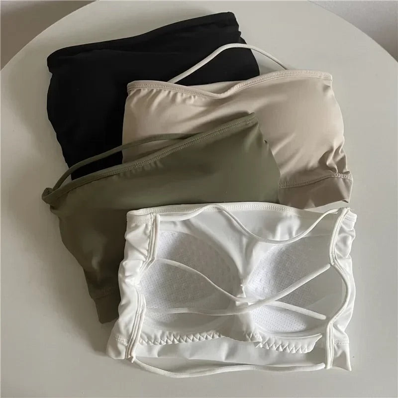 Seamless Criss Cross(T) Strapless  Bra Without Hooks Free Size for (28-34)