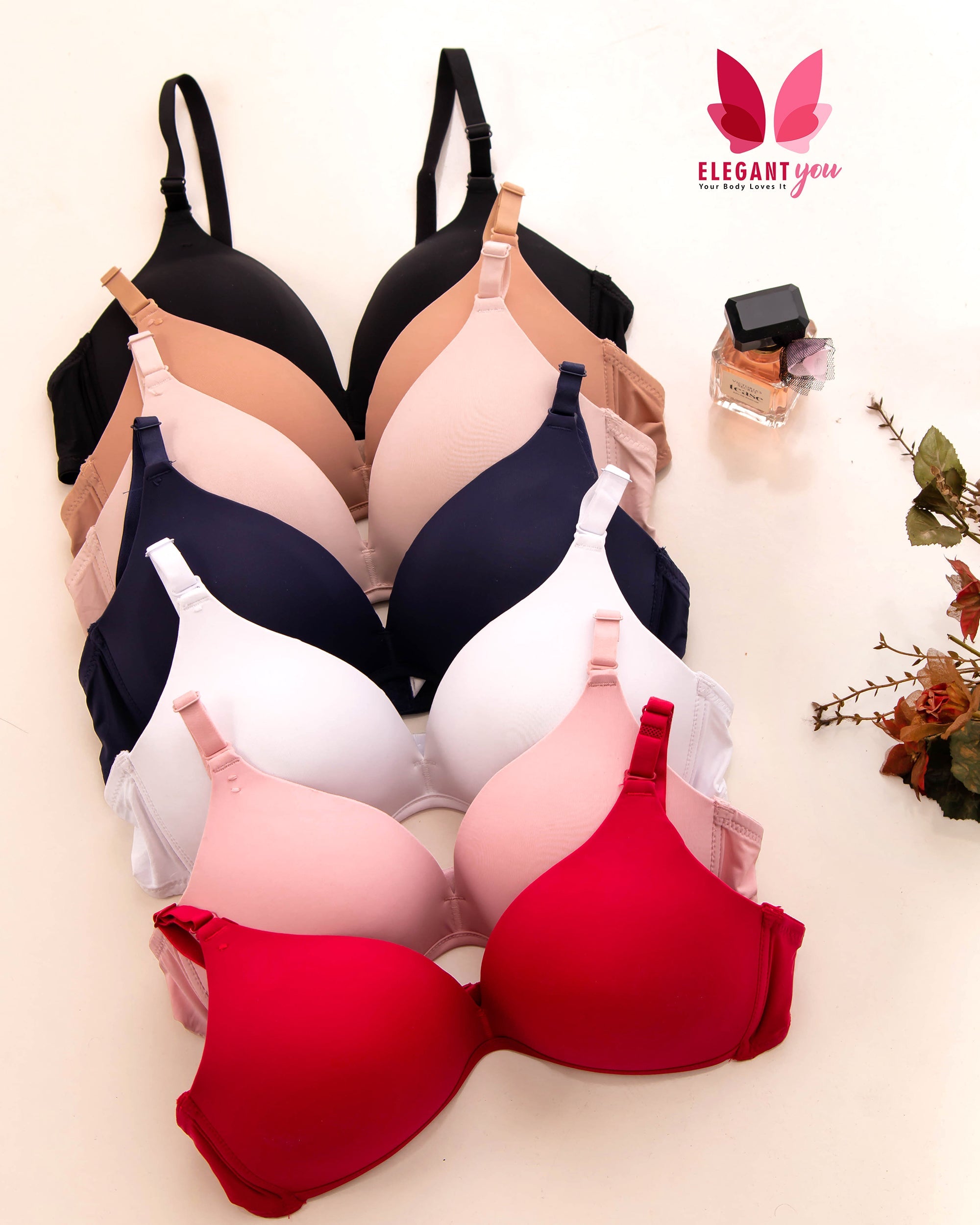 (36-42)C All Day Comfort Thin Padded Non Wired T Shirt Bra (065)