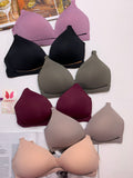 (32-38)b Seamless Soft Pushup T shirt bra(161)