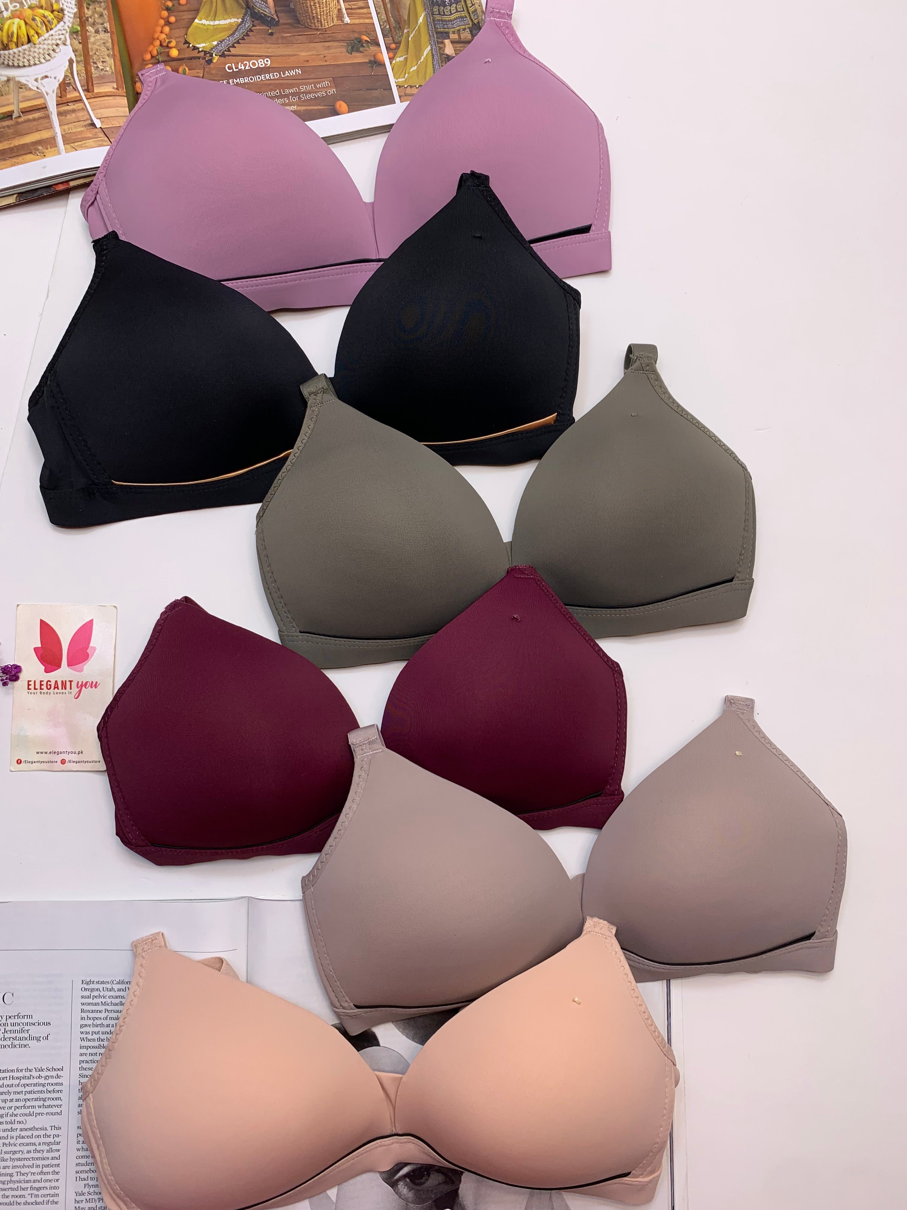 (32-38)b Seamless Soft Pushup T shirt bra(161)