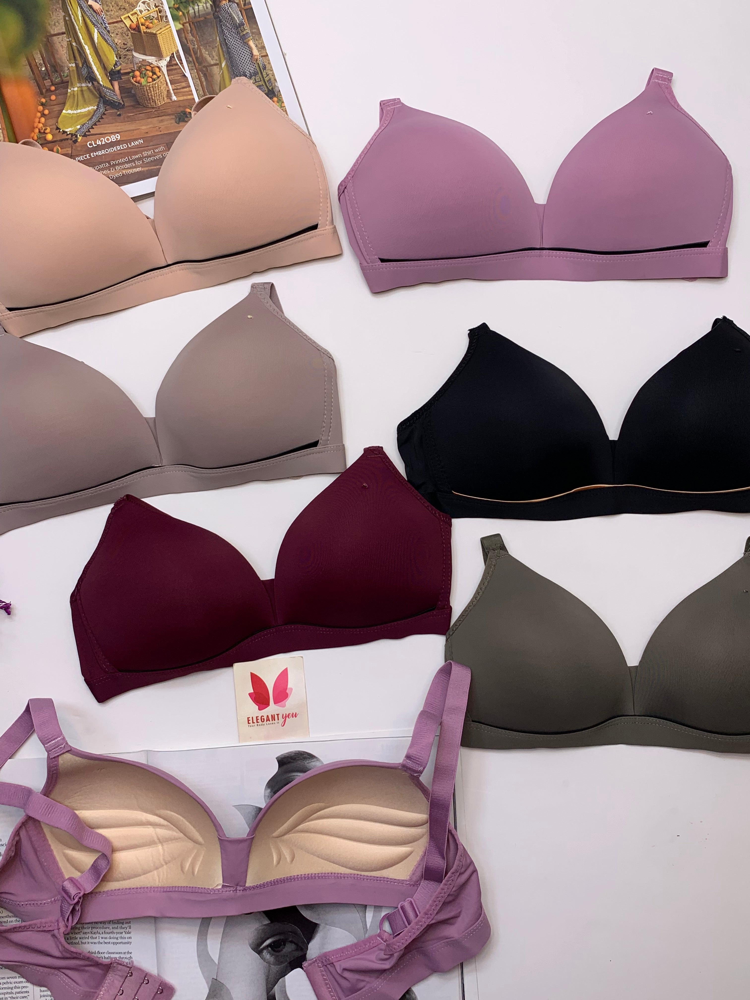 (32-38)b Seamless Soft Pushup T shirt bra(161)
