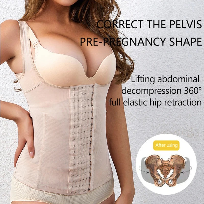 Breathable vest Style Waist and Tummy shaper with Multiple Hooks 812 (094)