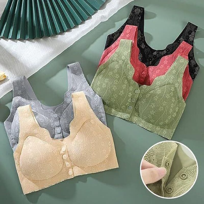 (34-46)Anti Rash Seamless Stuff Front Button Bra (044)