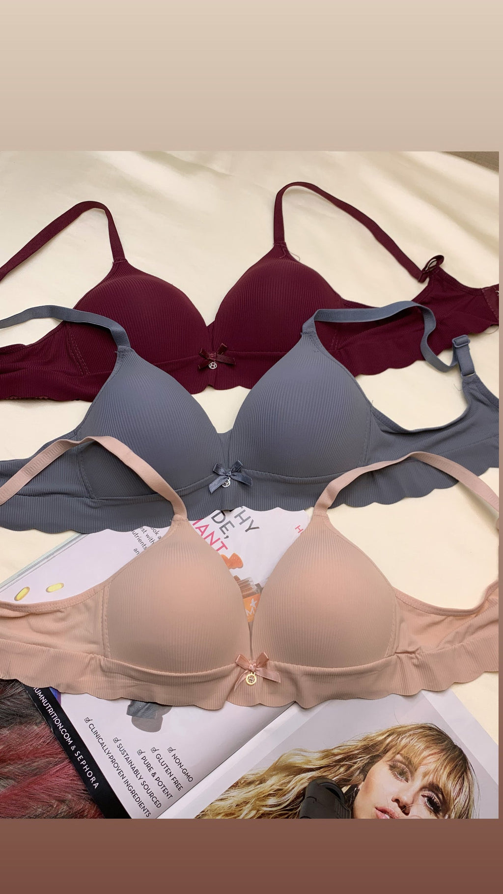 (32-38)b size Daily wear Thin-Pad Non-Wired Seamless Bra (163)
