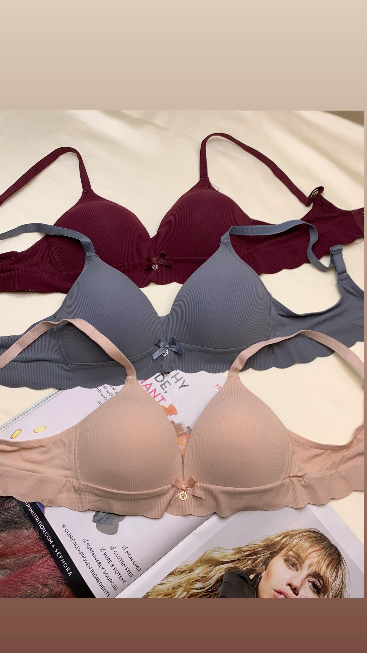 (32-38)b size Daily wear Thin-Pad Non-Wired Seamless Bra (163)