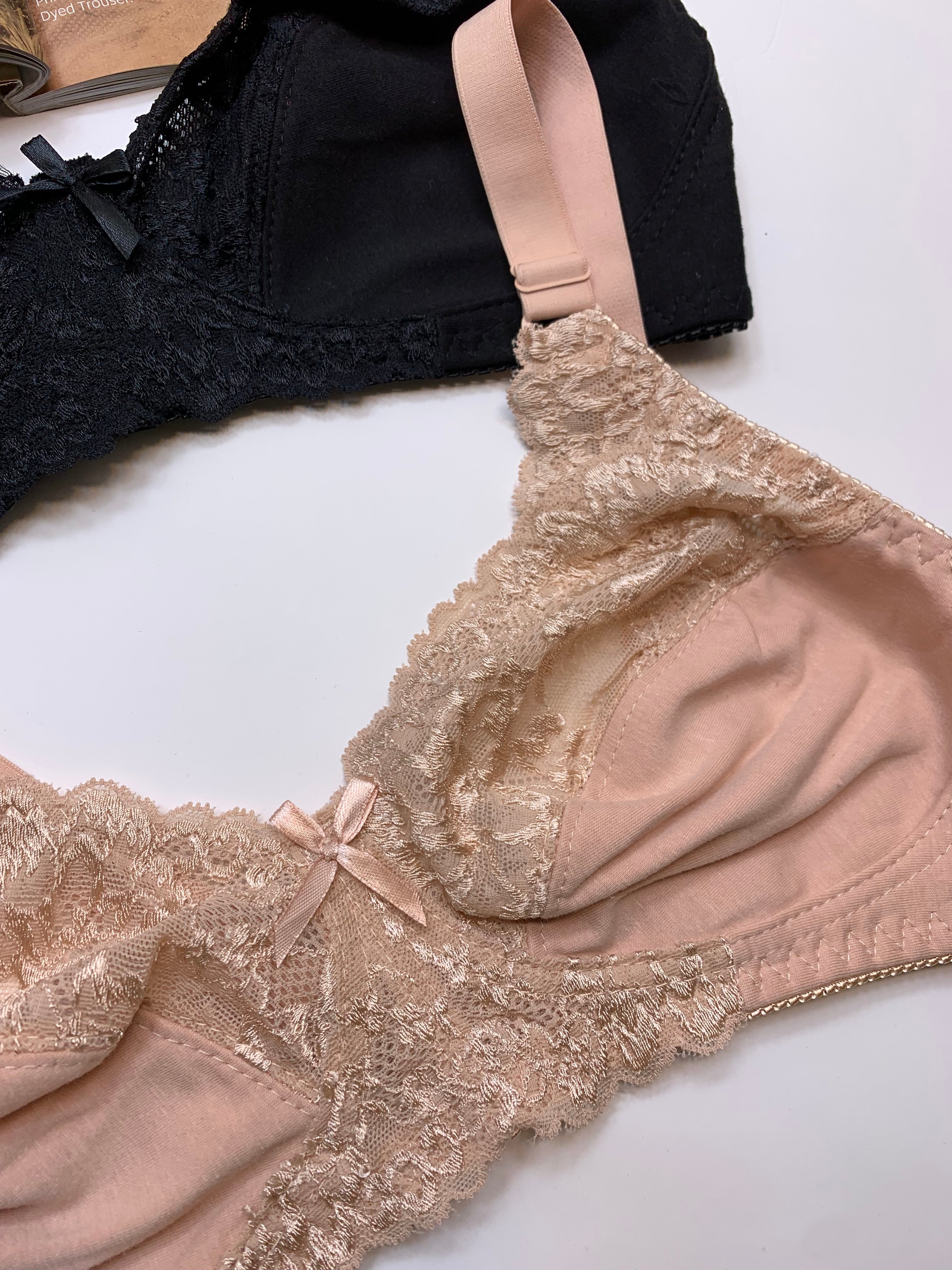 (32-42)C  Soft Cotton Half Cup Lace Daily Wear Bra (003)
