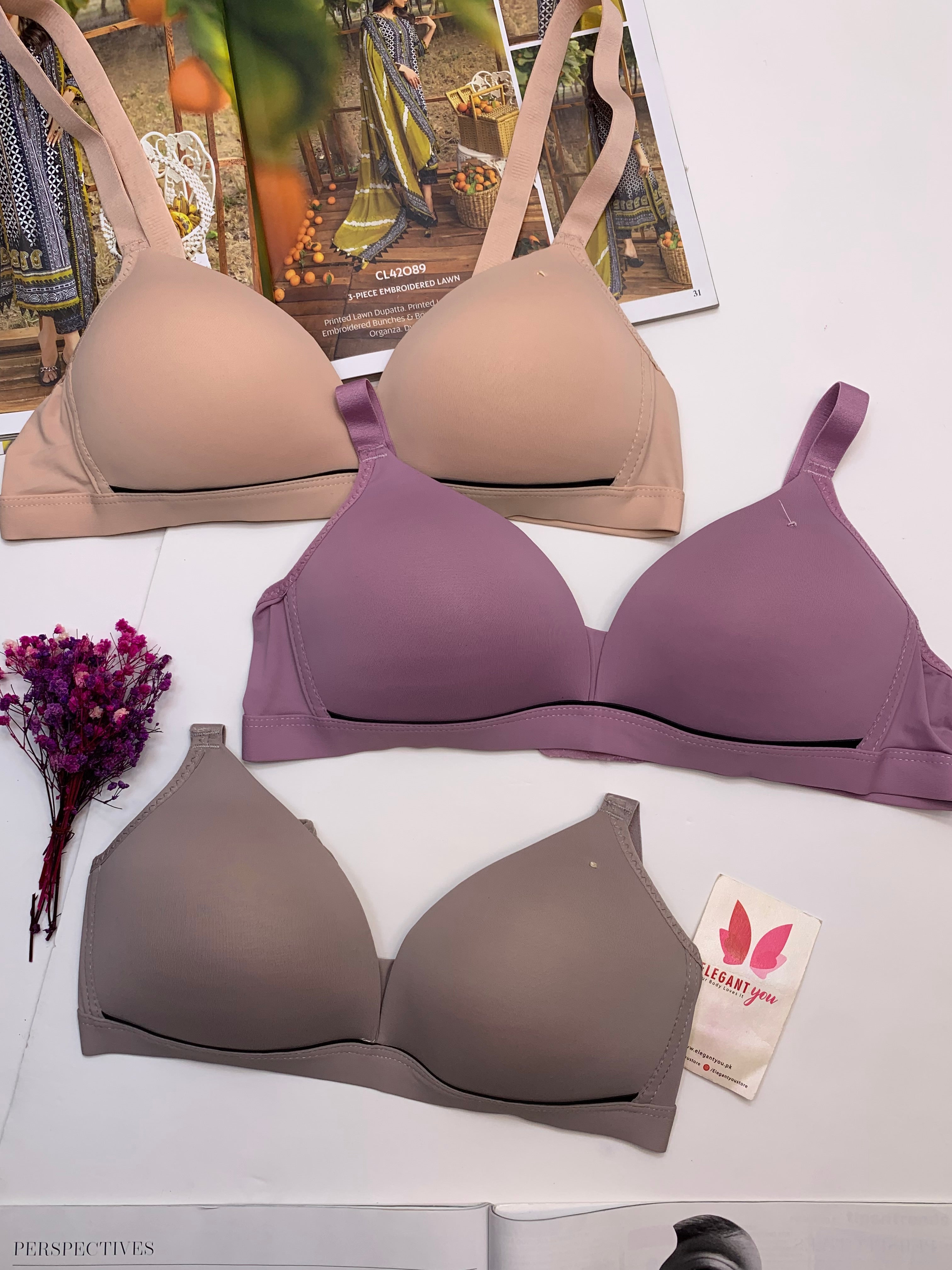 (32-38)b Seamless Soft Pushup T shirt bra(161)