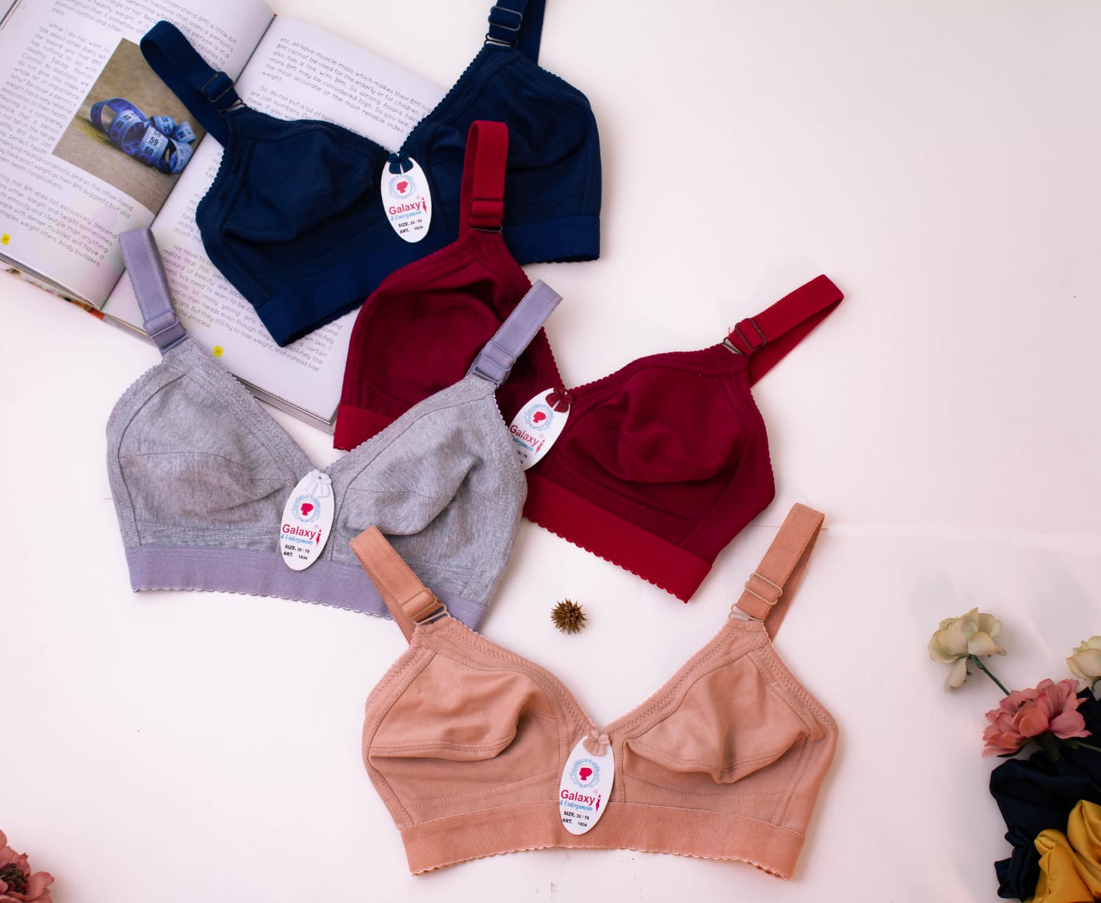 (32-48)C Soft Cotton Solid Colour Daily Wear Bra (013)