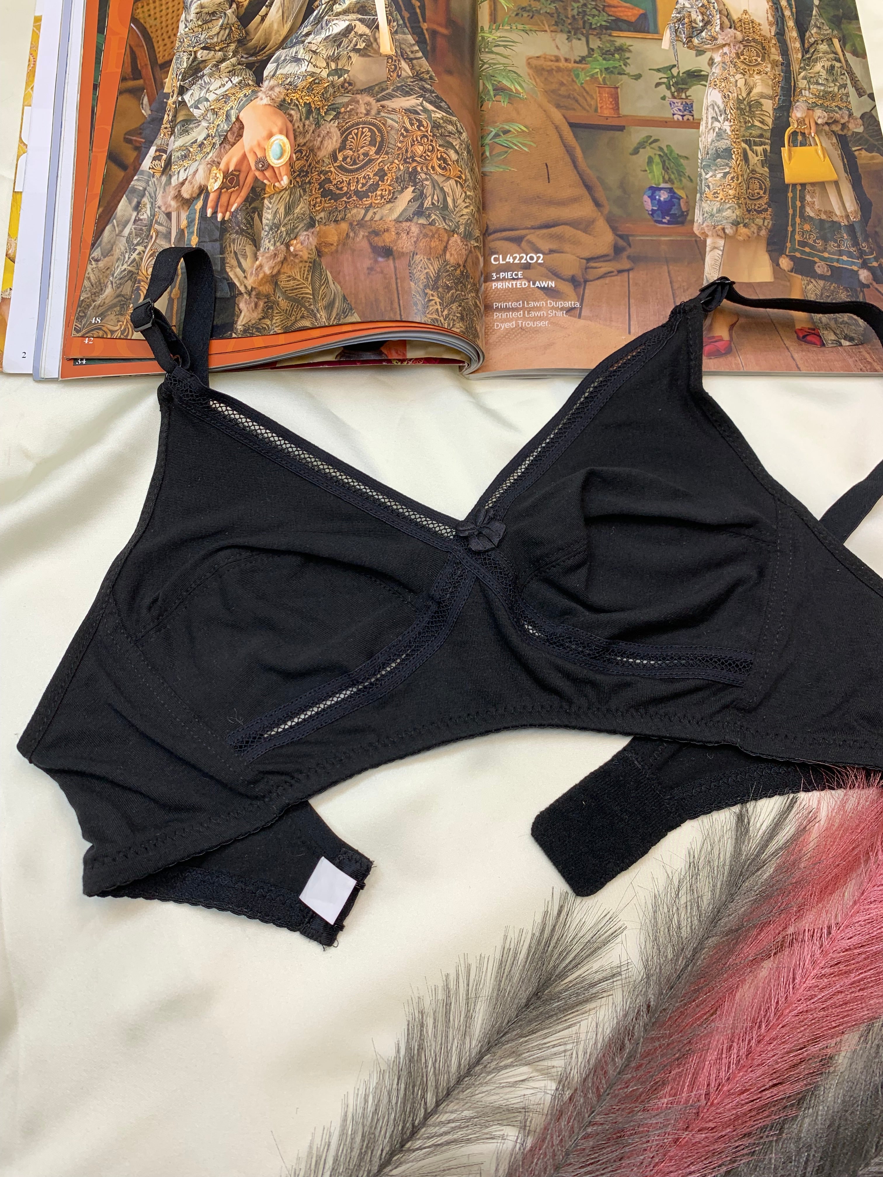 (32-42)b/c Pack Of 2 Bra Offer Soft Cotton Plain Bra (027)