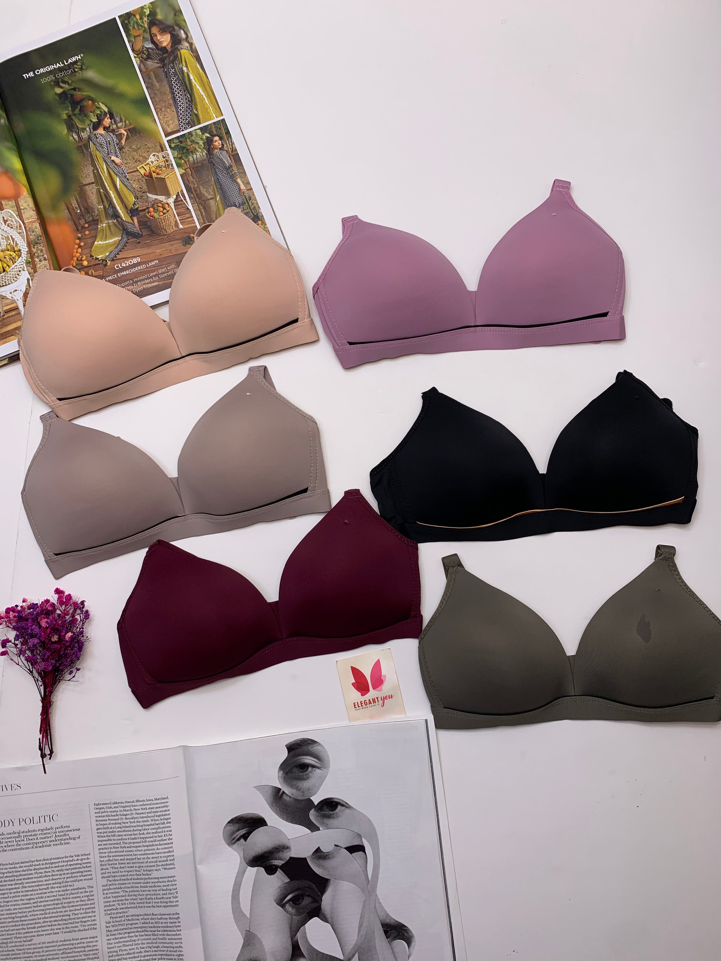 (32-38)b Seamless Soft Pushup T shirt bra(161)