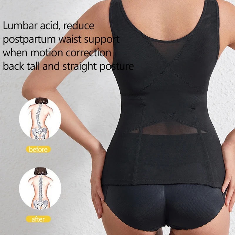 Breathable vest Style Waist and Tummy shaper with Multiple Hooks 812 (094)