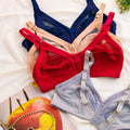 (32-42)C Cotton Spandex Half Cup Lace Daily-Wear Bra (024)