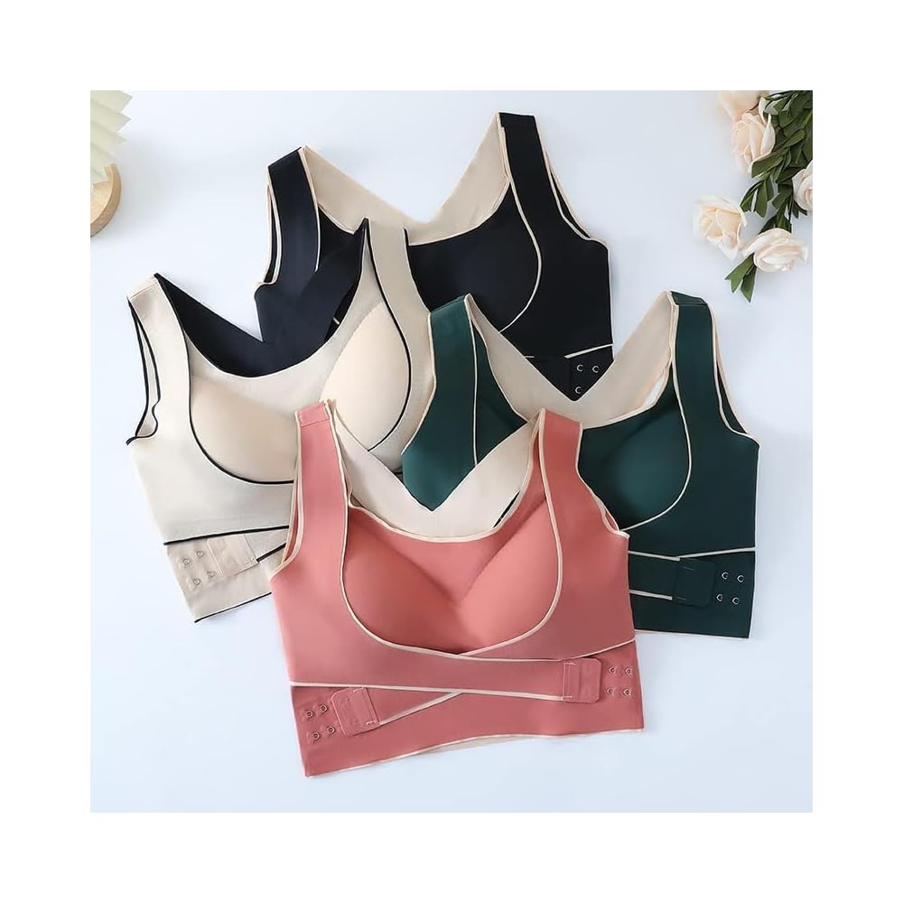 (36-46) Women's Shockproof Gathering Anti-sagging Beautiful Back Fitness Yoga Vest No Steel Ring Bra (055)