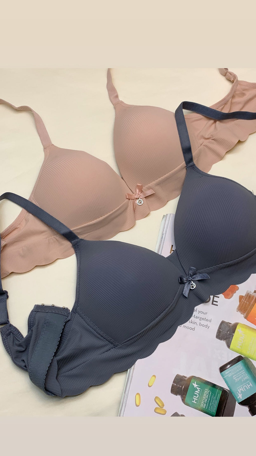 (32-38)b size Daily wear Thin-Pad Non-Wired Seamless Bra (163)