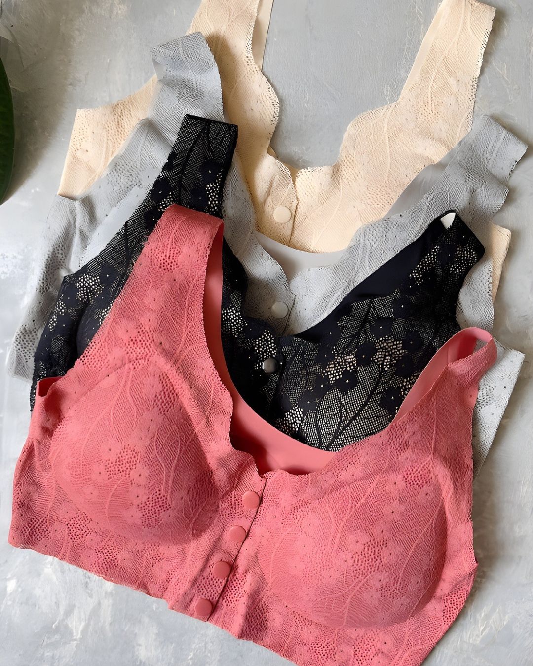 (34-46)Anti Rash Seamless Stuff Front Button Bra (044)