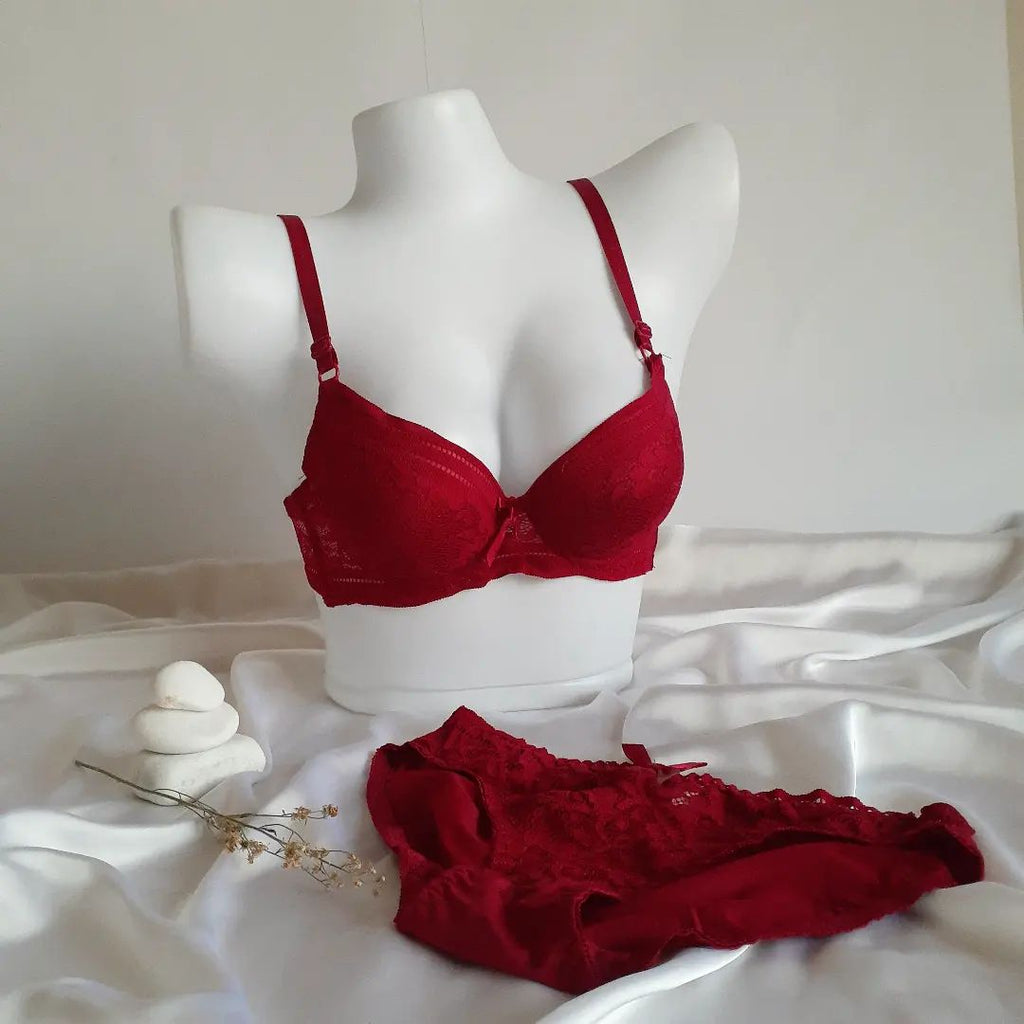 (32-38)b  Elegant Padded Pushup Bra Panty set (143)