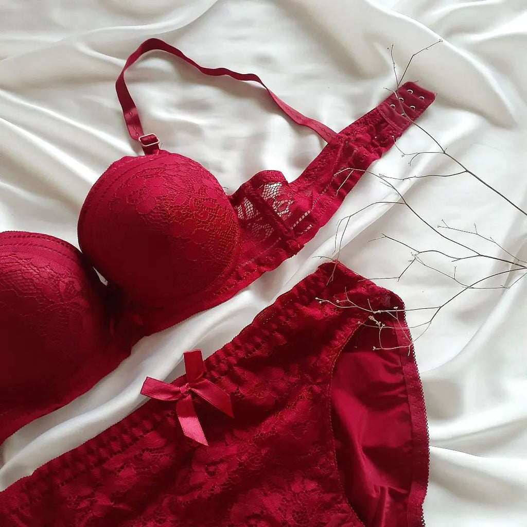 (32-38)b  Elegant Padded Pushup Bra Panty set (143)