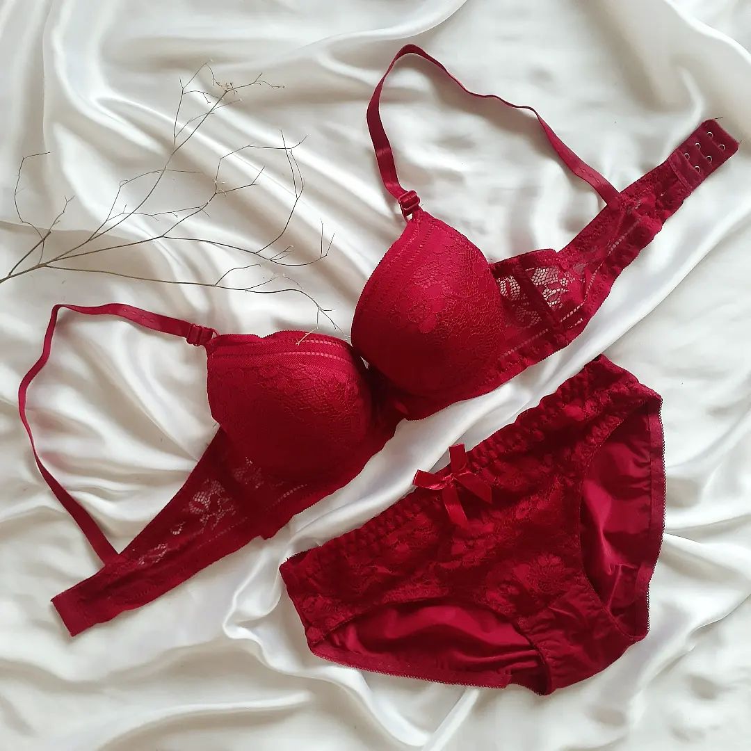 (32-38)b  Elegant Padded Pushup Bra Panty set (143)