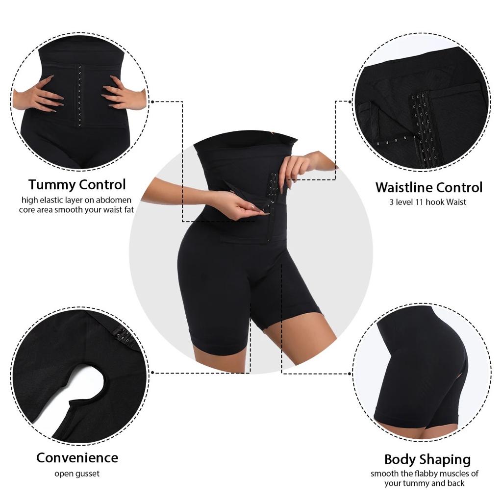 Women's High Waist With Adjustable Hooks Body-Shapping Buttocks Lifting Slim Fit Anti Glare Leggings(20014)  (100-110)