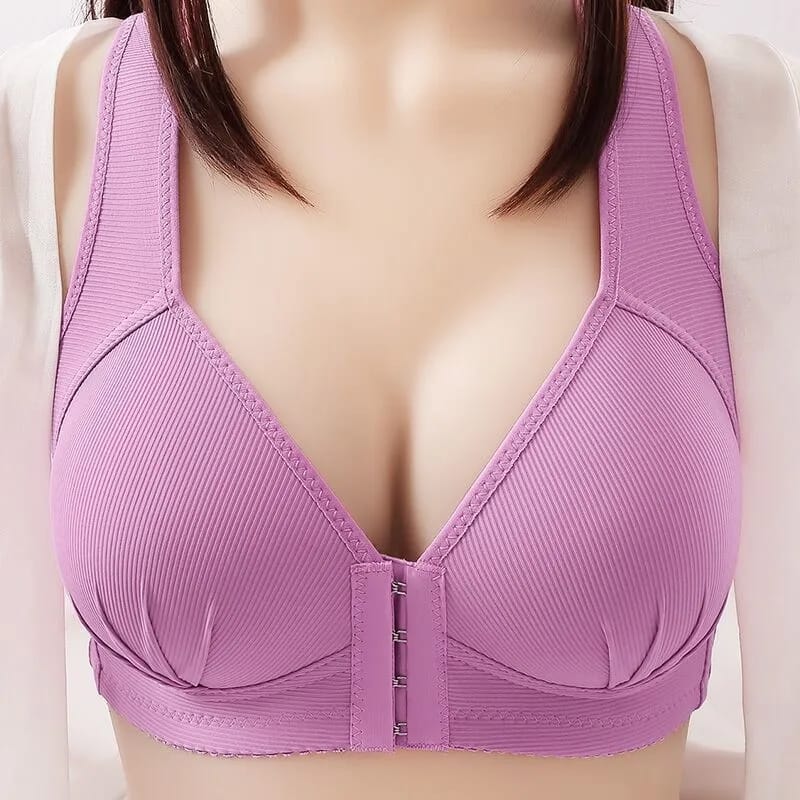 (36-46)b Wide Straps Front Hooks Light Padded Bra (070)