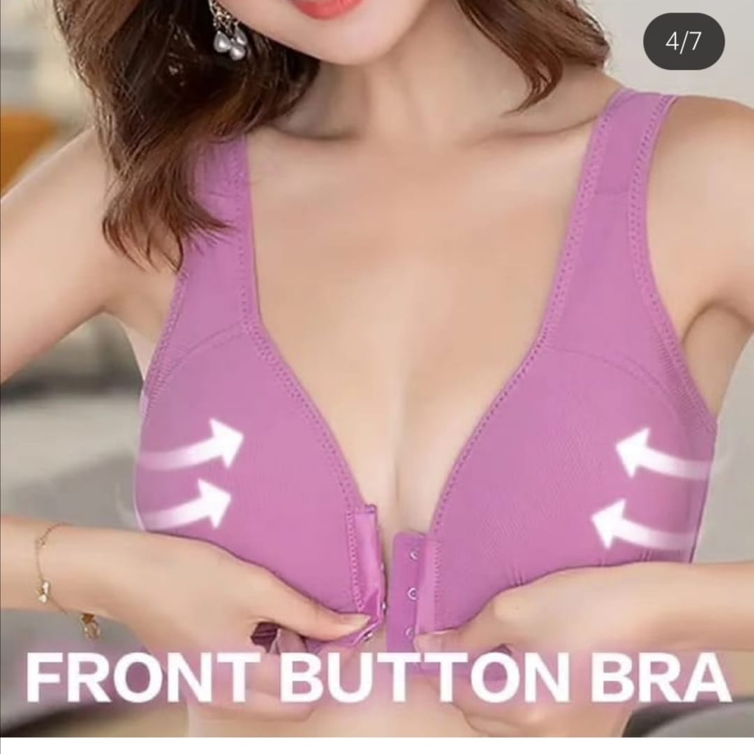 (36-46)b Wide Straps Front Hooks Light Padded Bra (070)