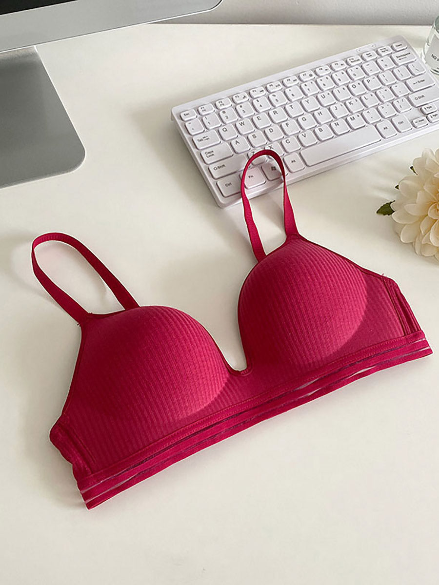 (36&38)b  Daily wear Thin-Pad Non-Wired Seamless Bra(085)