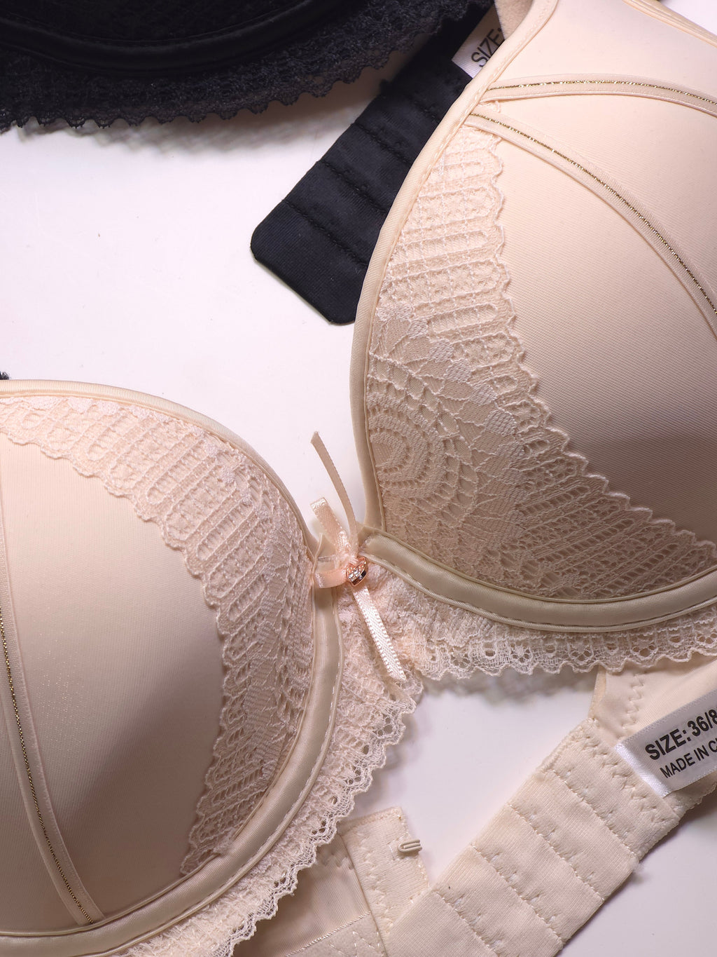 (36-42) C Cup Size Light Padded Under Wire Half cup lace bra (168)