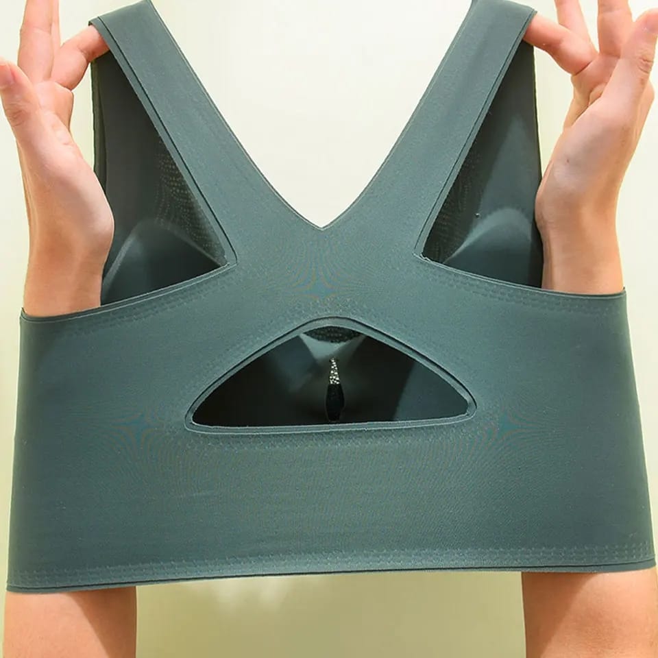 (30-44) Womens Adjustable Cross Posture Corrector Back Straighter Sports Bra (054)