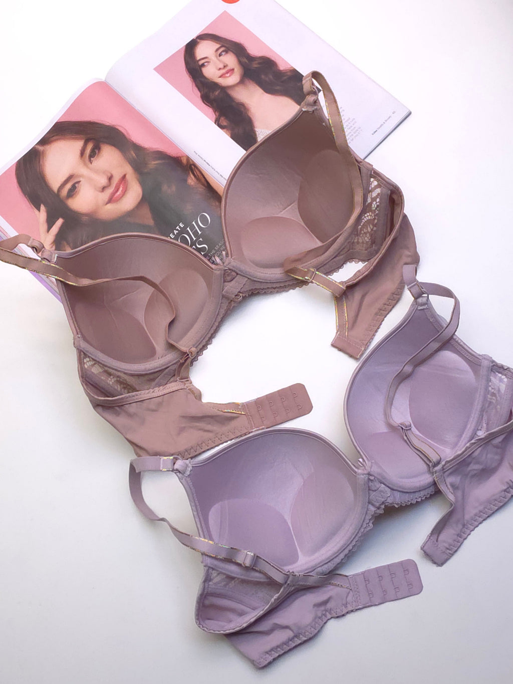 (36-42) C Cup Size Light Padded Under Wire Half cup lace bra (168)