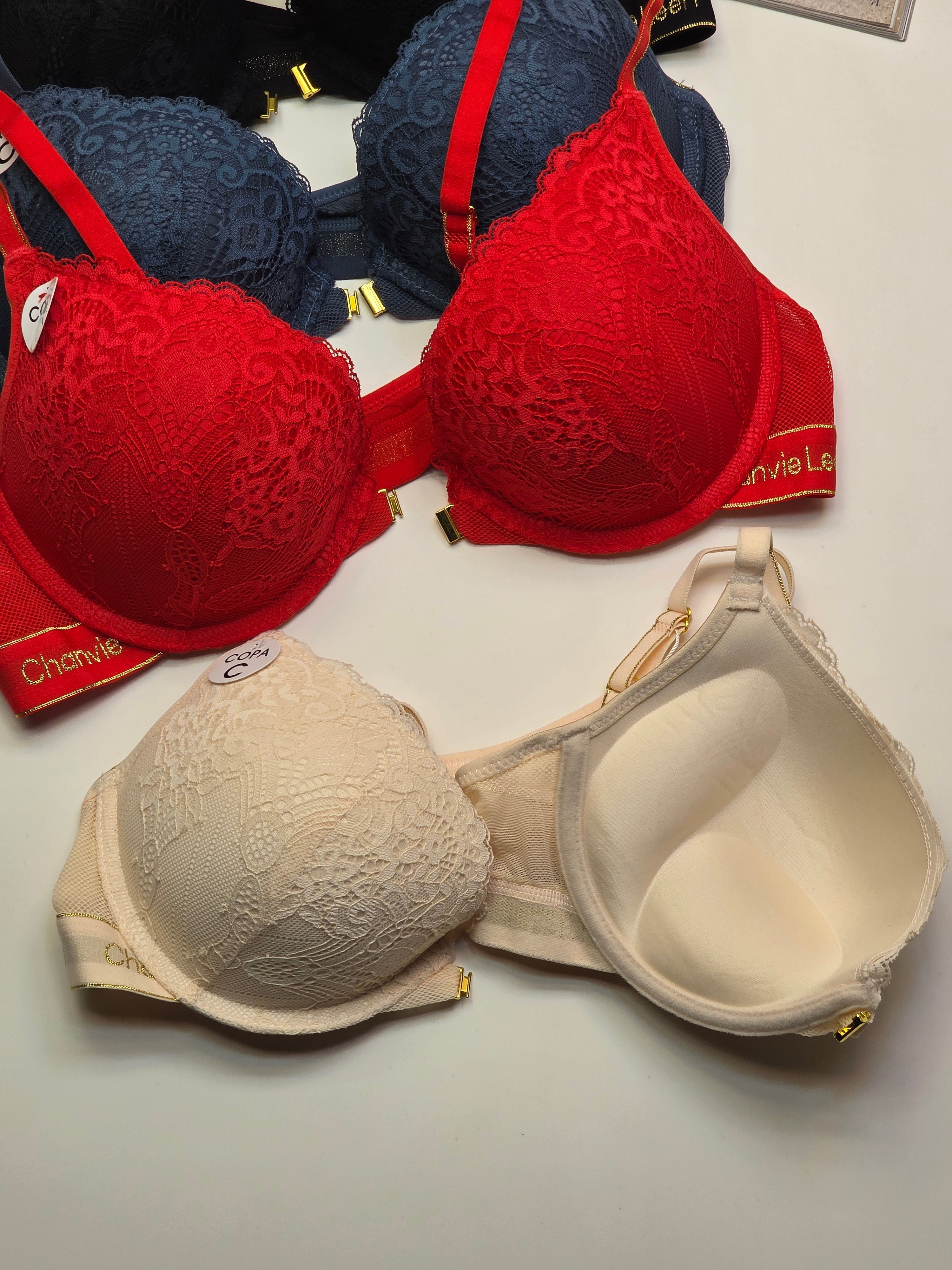 (38-42)C Lacy Sassy Front Buckle Double Padded Full Coverage Bra(172)