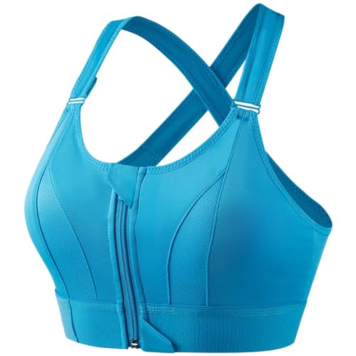 (40-46)High Impact, A Grade Ultimate Comfort Sports Bra Zipper(068)