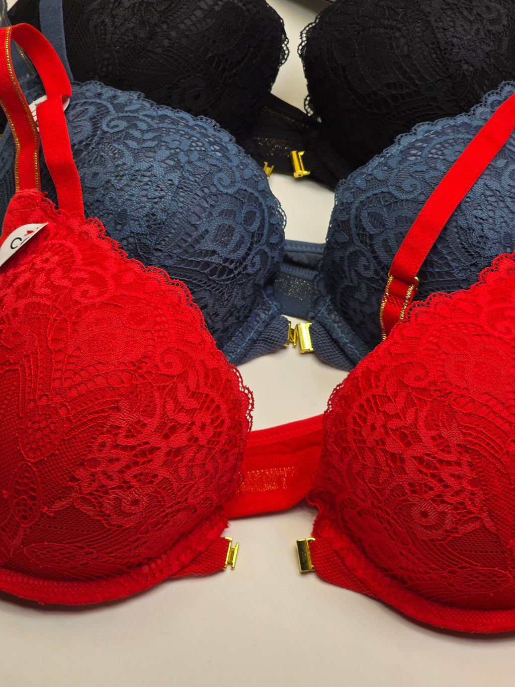 (38-42)C Lacy Sassy Front Buckle Double Padded Full Coverage Bra(172)