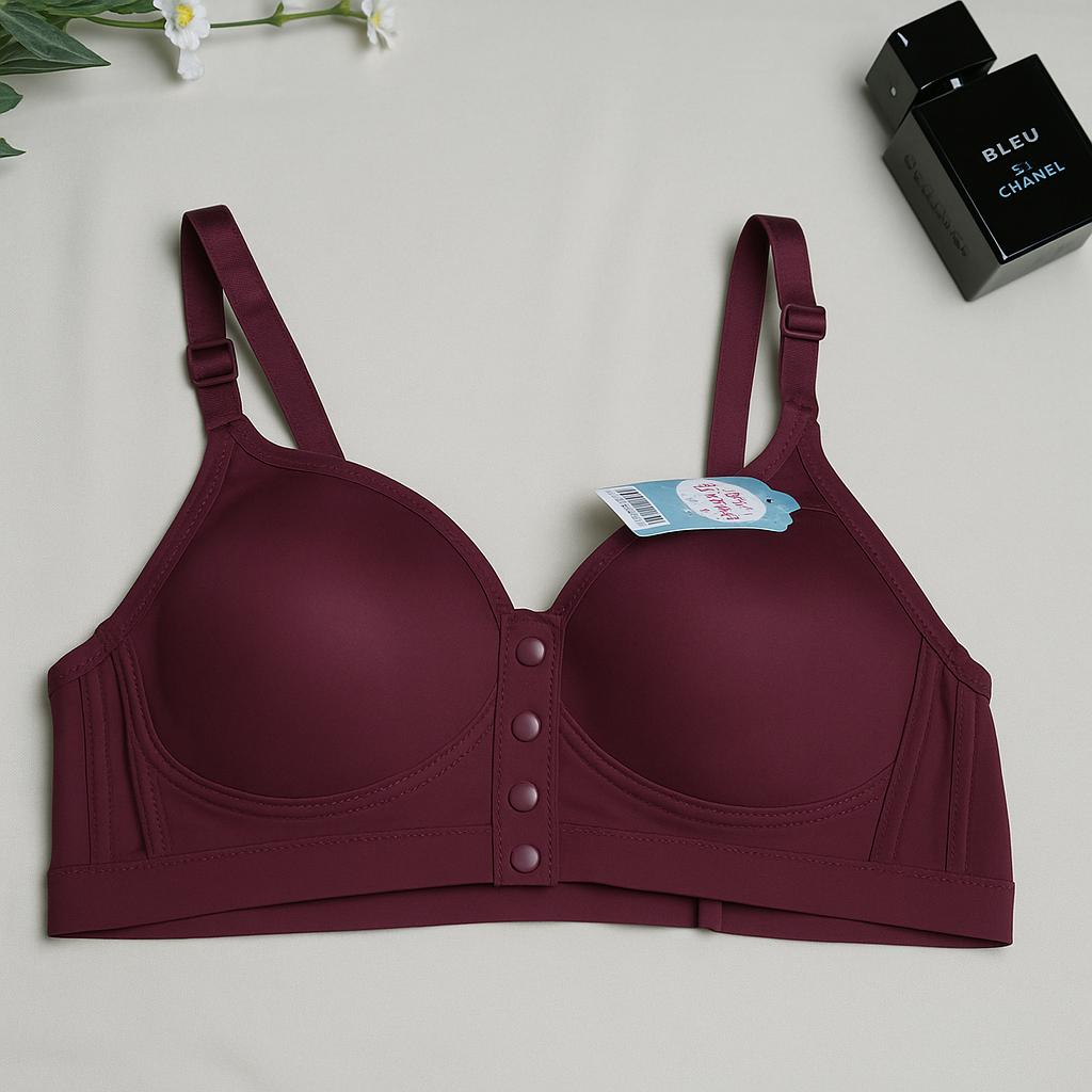 (36-42)b Front Button Thin Pad Non Wire Bra (069)